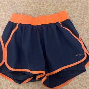 Champion Women's Athletic Shorts - Navy and Orange